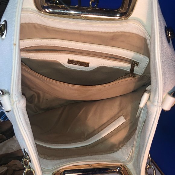 Purse Gold Chain Shoulder Crossbody Tote Tortoise Shell Handles - Picture 13 of 13